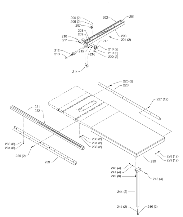 Delta 36-843 Diagram and Parts List for 36-843  Delta Saw