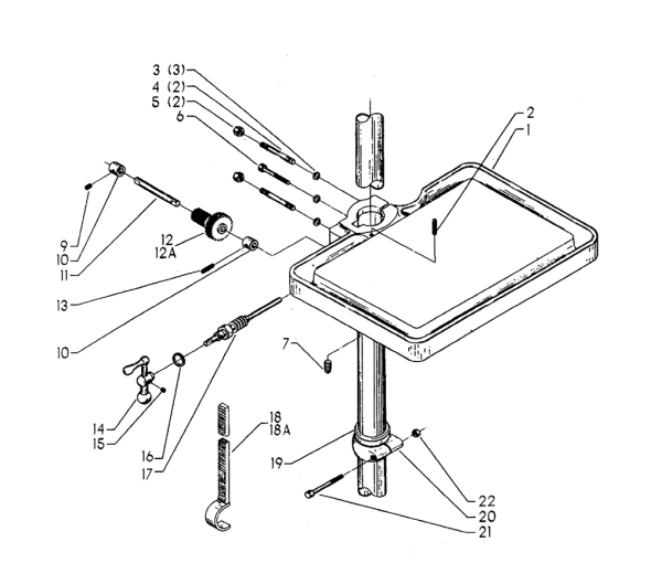 Delta 15-010 Diagram and Parts List for 15-010  Delta Drill Press