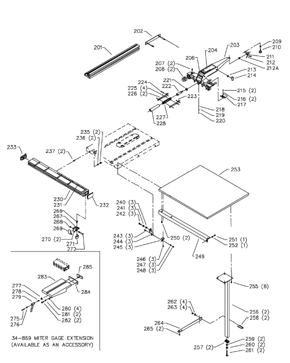 Delta 36-477 Diagram and Parts List for 36-477  Delta Saw