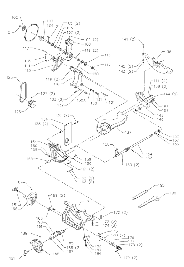 Delta 36-843 Diagram and Parts List for 36-843  Delta Saw