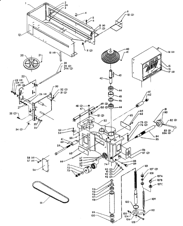 Delta 70-292-Bdk Type-1 Diagram and Parts List for 70-292-BDK Type-1 Delta Drill Press