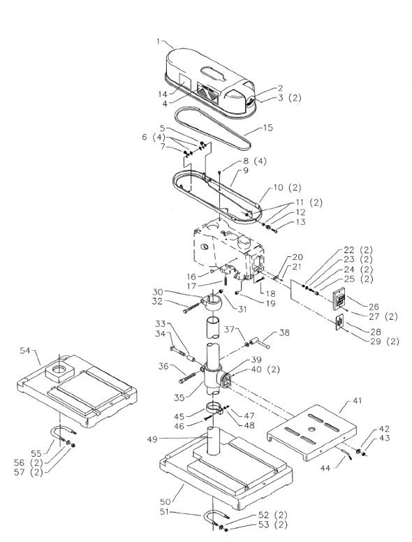 Delta 15-230 Diagram and Parts List for 15-230  Delta Drill Press