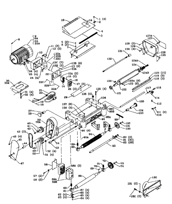 Delta 22-676 Diagram and Parts List for 22-676  Delta Planer Jointer