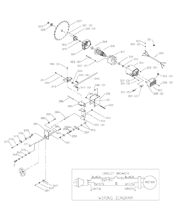 Delta 36-546 Diagram and Parts List for 36-546  Delta Saw