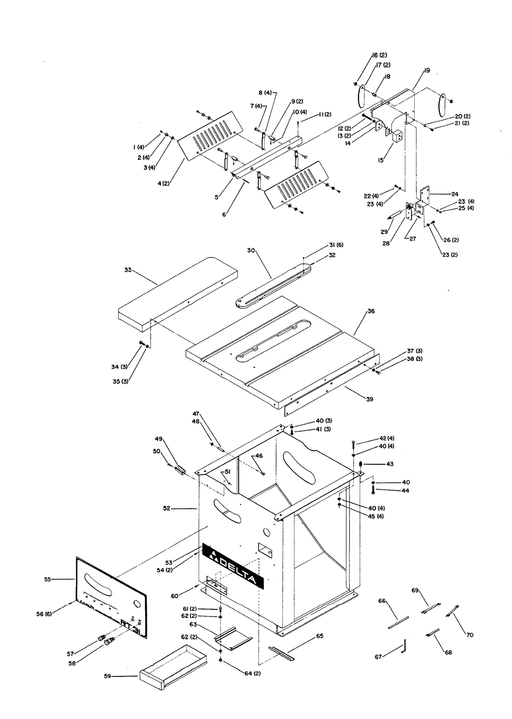 Diagram 3 Diagram and Parts List for RT-31  Delta Saw