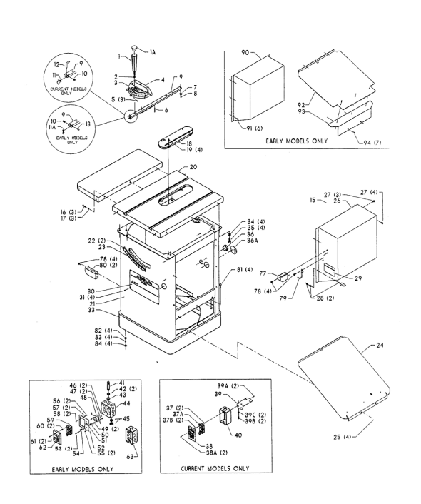 Delta 34-802 Type-3 Diagram and Parts List for 34-802 Type-3 Delta Saw