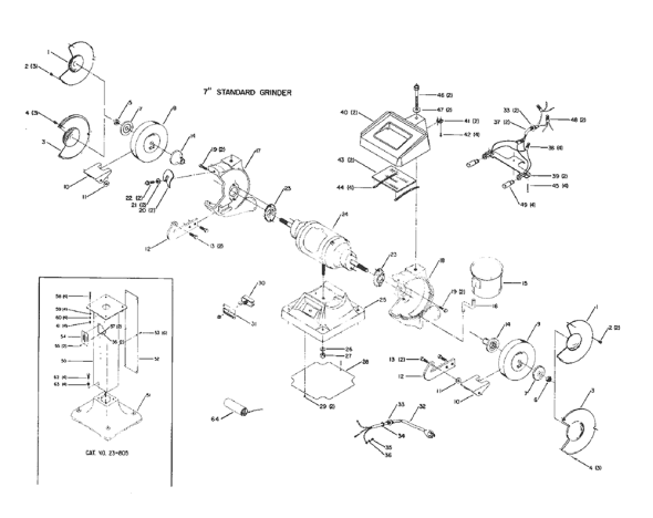 Delta 23-205 Diagram and Parts List for 23-205  Delta Bench Grinder