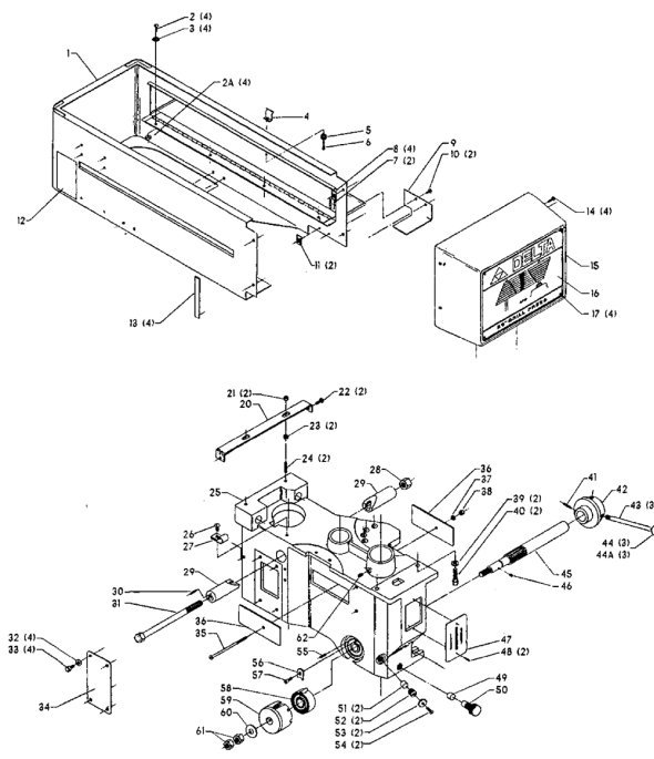 Delta 70-253-Bdk Type-1 Diagram and Parts List for 70-253-BDK Type-1 Delta Drill Press