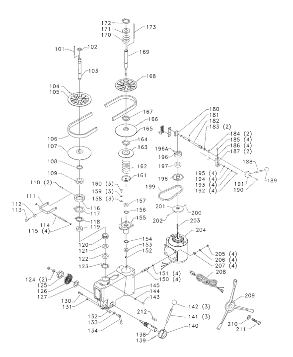Delta 17-898x Diagram and Parts List for 17-898X  Delta Drill Press