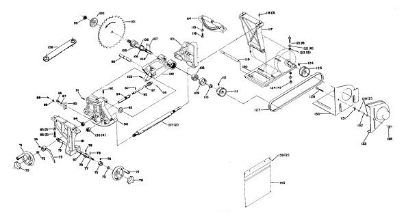 Delta 34-607 Diagram and Parts List for 34-607  Delta Saw