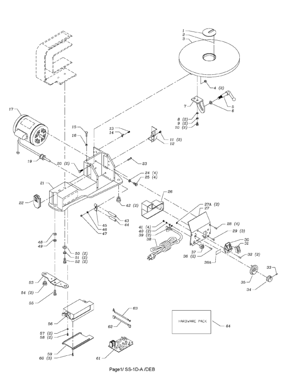 Delta Ss250 Diagram and Parts List for SS250  Delta Saw