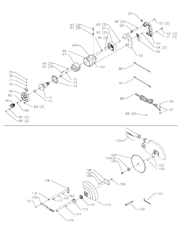 Delta Ms210 Diagram and Parts List for MS210  Delta Saw
