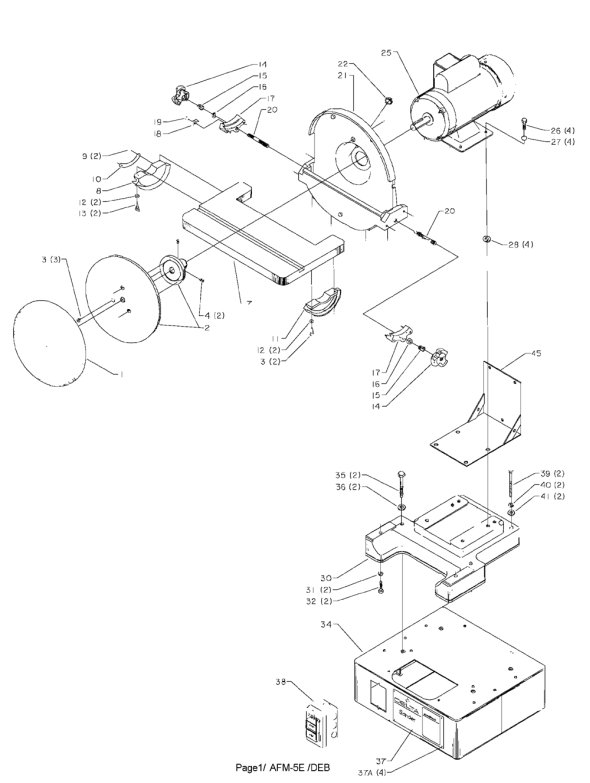 Delta 31-135 Diagram and Parts List for 31-135  Delta Sander Grinder
