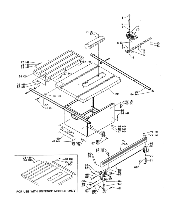 Delta Cs4l3 Diagram and Parts List for CS4L3  Delta Saw