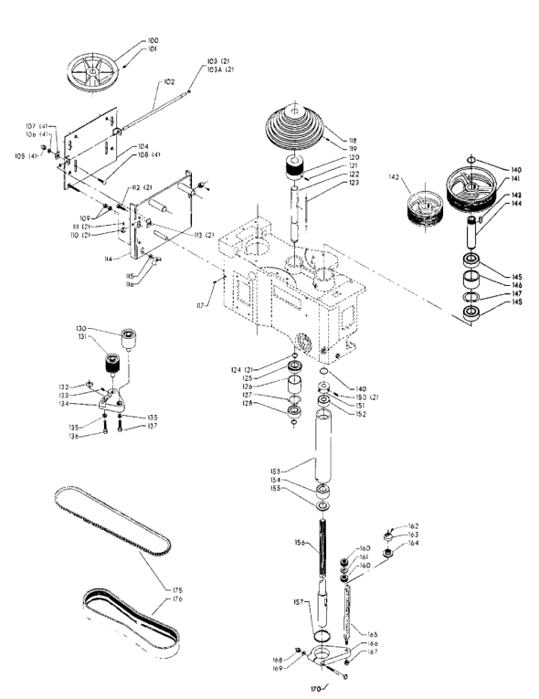 Delta 70-210 Diagram and Parts List for 70-210  Delta Drill Press