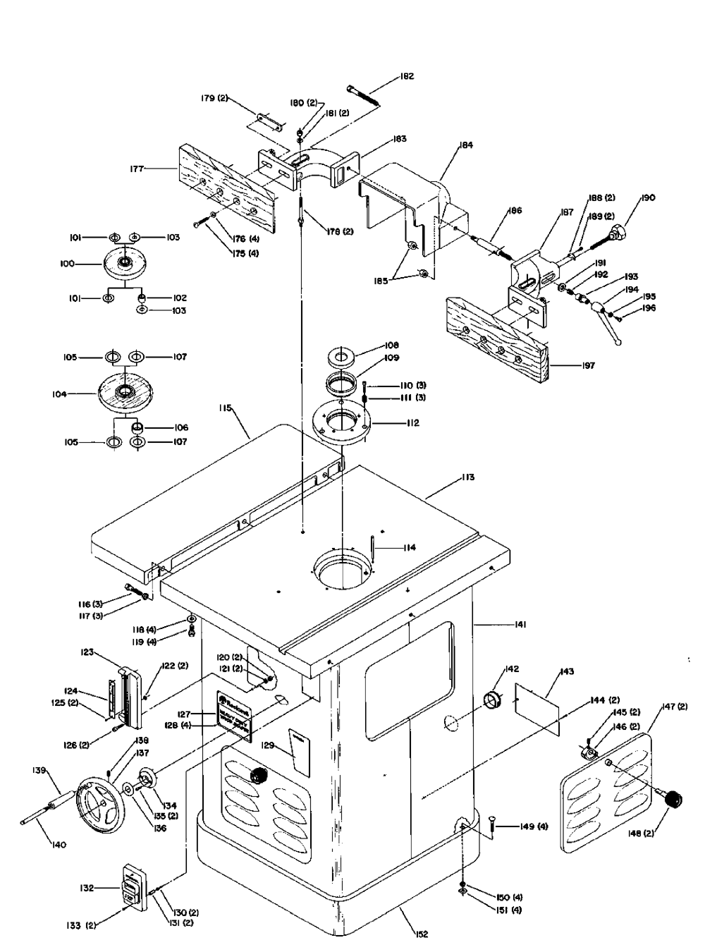 Diagram 1 Diagram and Parts List for J-43-373 Type 1 Delta Shaper