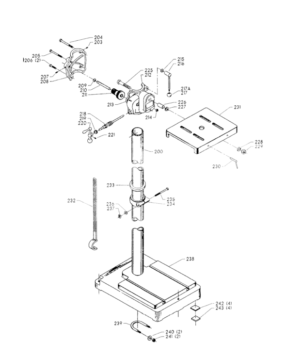 Delta 17-528 Diagram and Parts List for 17-528  Delta Drill Press