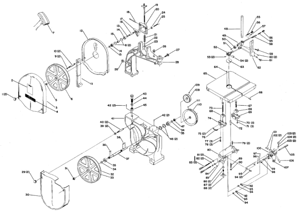 Delta 28-240-Bdk Type-1 Diagram and Parts List for 28-240-BDK Type-1 Delta Saw