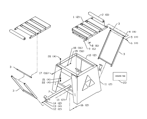 Delta 50-654 Diagram and Parts List for 50-654  Delta Tool Stand & Cart