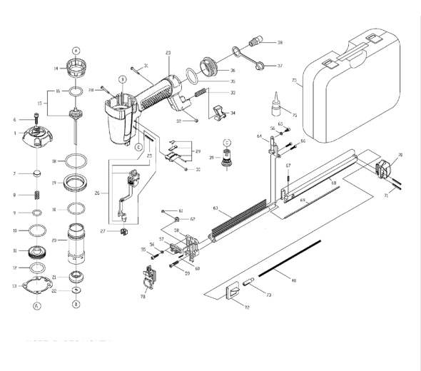 Delta Dbs125 Diagram and Parts List for DBS125  Delta Nailer