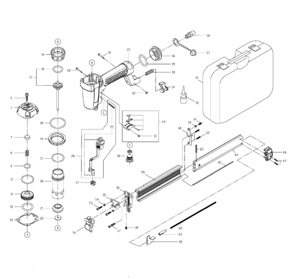 Delta Dbn125 Diagram and Parts List for DBN125  Delta Nailer