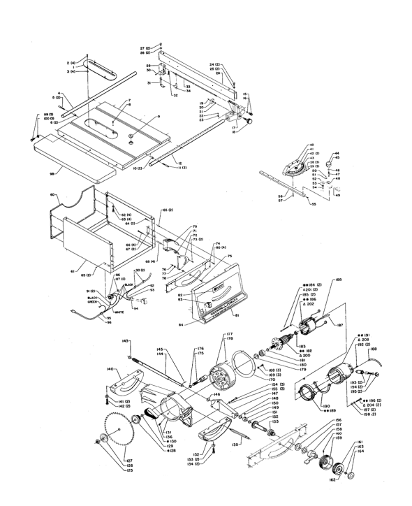 Delta 34-300-(Prior) Type-1 Diagram and Parts List for 34-300 (Type-1)(PRIOR) Delta Saw