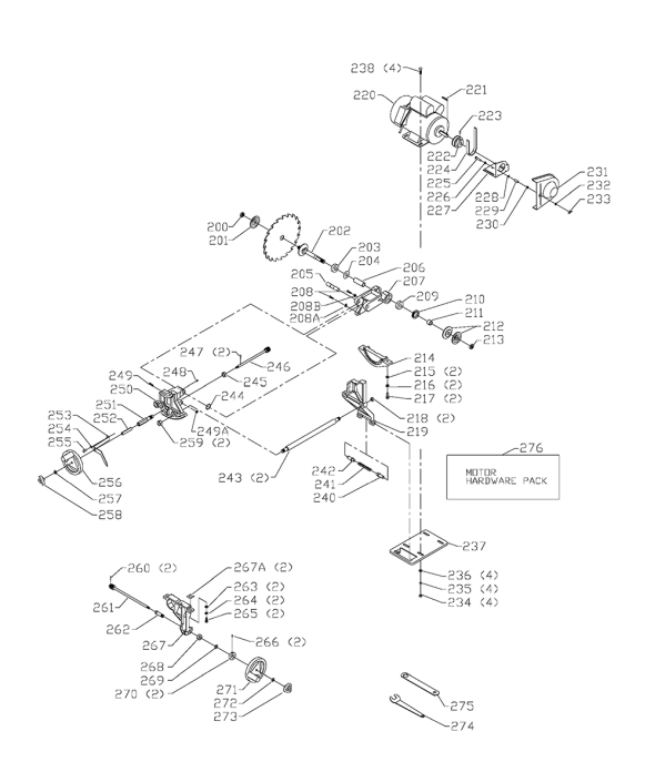 Delta 36-680x Type-1 Diagram and Parts List for 36-680X Type-1 Delta Saw