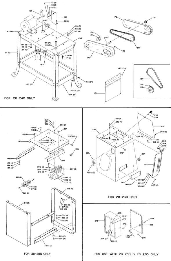 Delta 28-290-Bdk Type-1 Diagram and Parts List for 28-290-BDK Type-1 Delta Saw