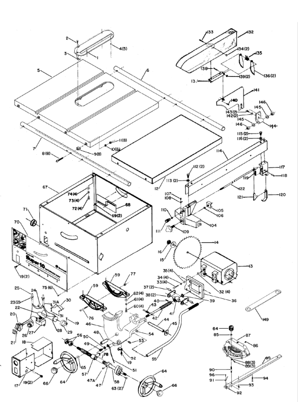 Delta 34-710 Diagram and Parts List for 34-710  Delta Saw
