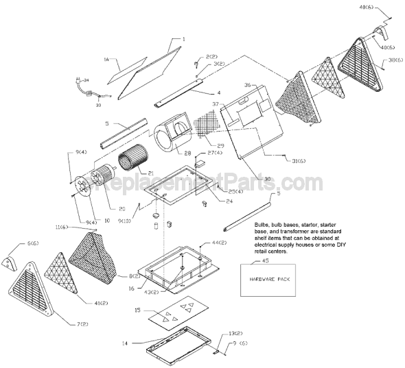 Page A Diagram and Parts List for AP100 Type 1 Delta Dust Collector