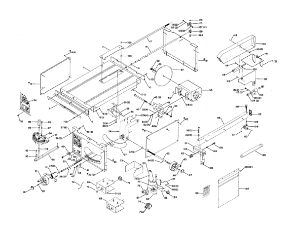 Delta 34-580 Diagram and Parts List for 34-580  Delta Saw