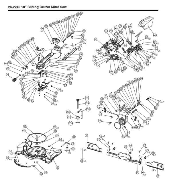Delta 26-2240 Diagram and Parts List for 26-2240  Delta Saw