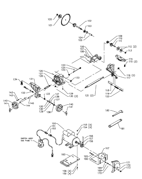 Delta 36-477 Diagram and Parts List for 36-477  Delta Saw