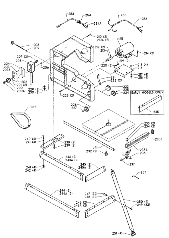 Delta 28-560 Type-1 Diagram and Parts List for 28-560 Type-1 Delta Saw