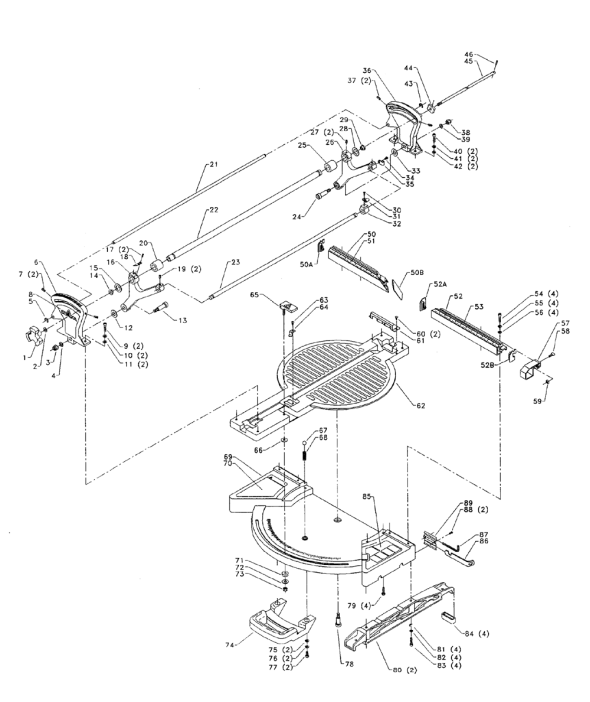Delta 33-060 Diagram and Parts List for 33-060  Delta Saw
