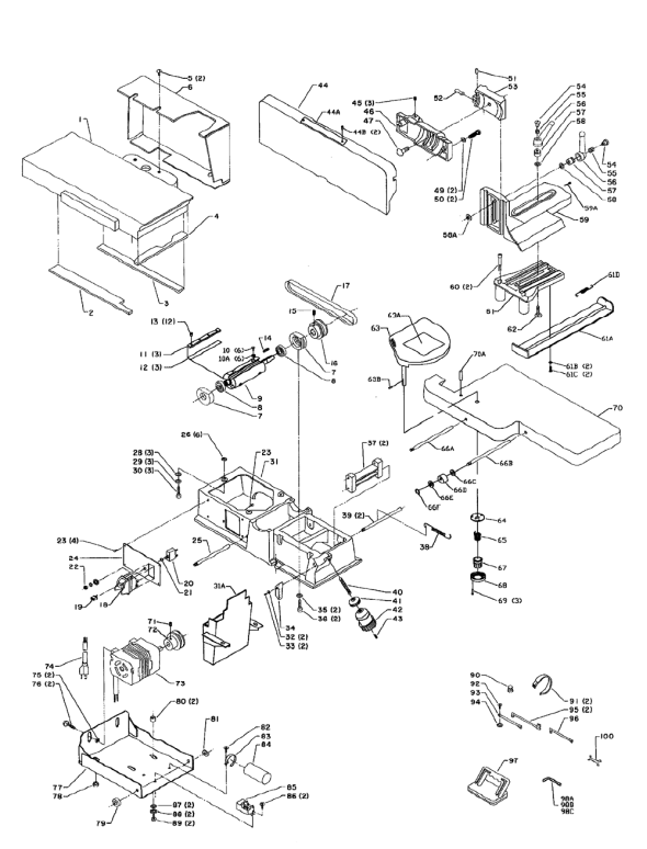 Delta 37-285 Diagram and Parts List for 37-285  Delta Planer Jointer