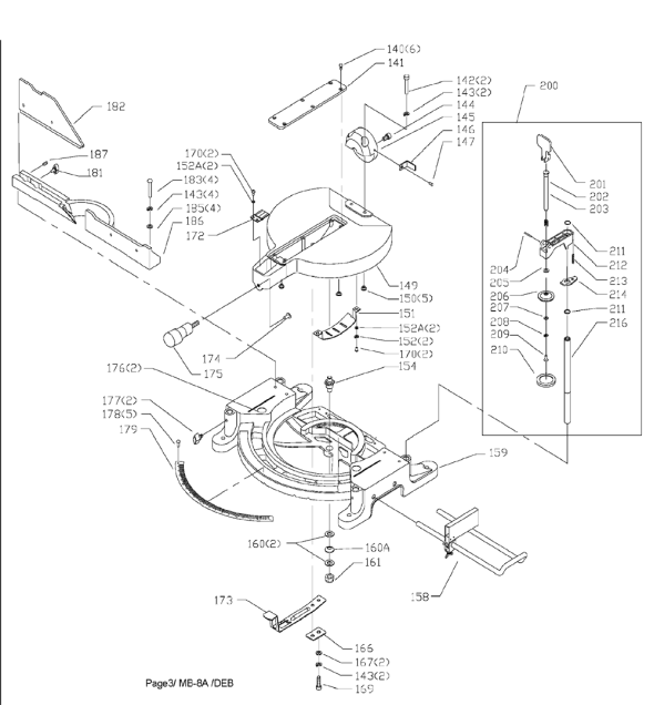 Delta Ms450 Diagram and Parts List for MS450  Delta Saw