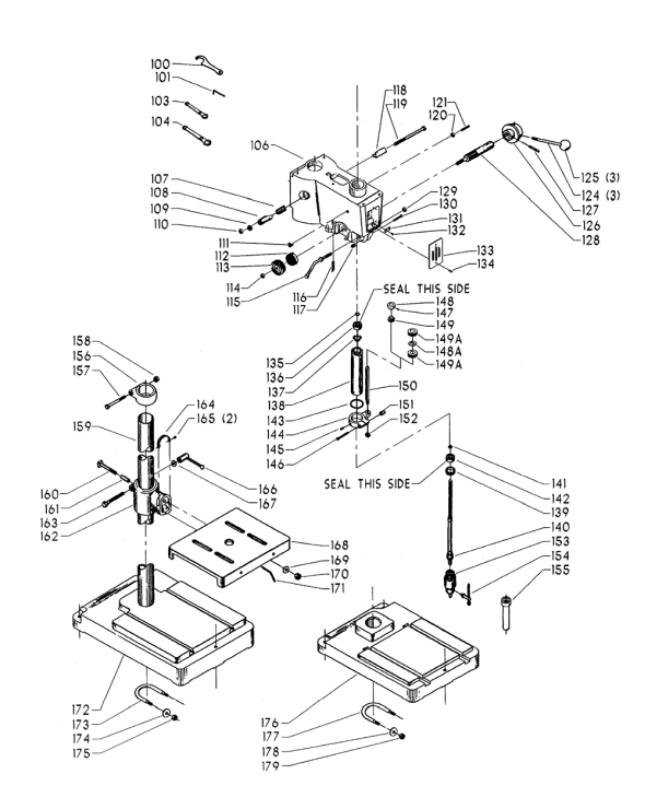 Delta 15-334-Bdk Type-1 Diagram and Parts List for 15-334-BDK Type-1 Delta Drill Press
