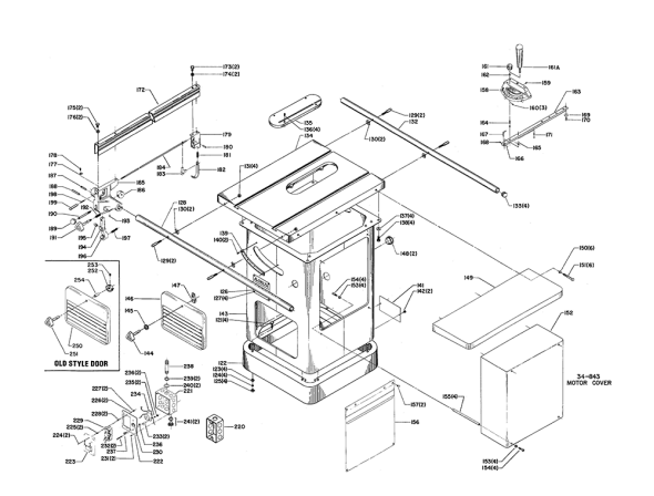 Delta 34-766 Type-2 Diagram and Parts List for 34-766 Type-2 Delta Saw