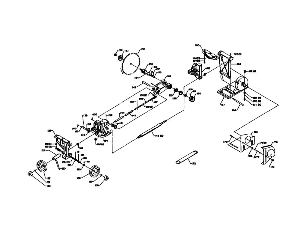Blade/Front Trunnion Diagram and Parts List for 34-440 88J00000 Delta Table Saw