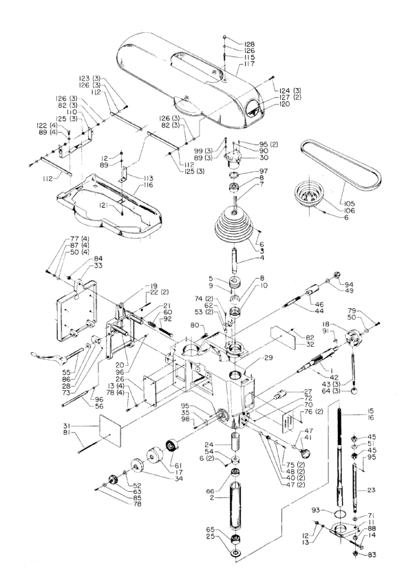Delta 20-531-Bdk Type-1 Diagram and Parts List for 20-531-BDK Type-1 Delta Drill Press