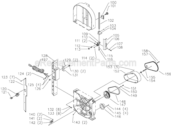 Page B Diagram and Parts List for BS220LS Type 1 Delta Band Saw