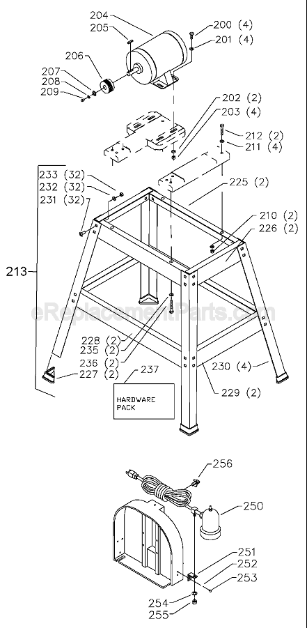 Page C Diagram and Parts List for BS220LS Type 1 Delta Band Saw