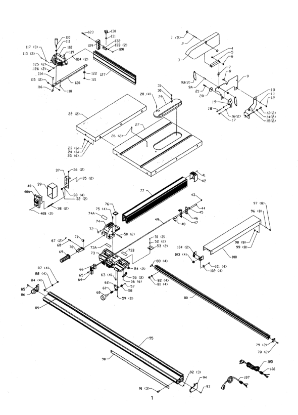 Delta 36-655c Diagram and Parts List for 36-655C  Delta Saw