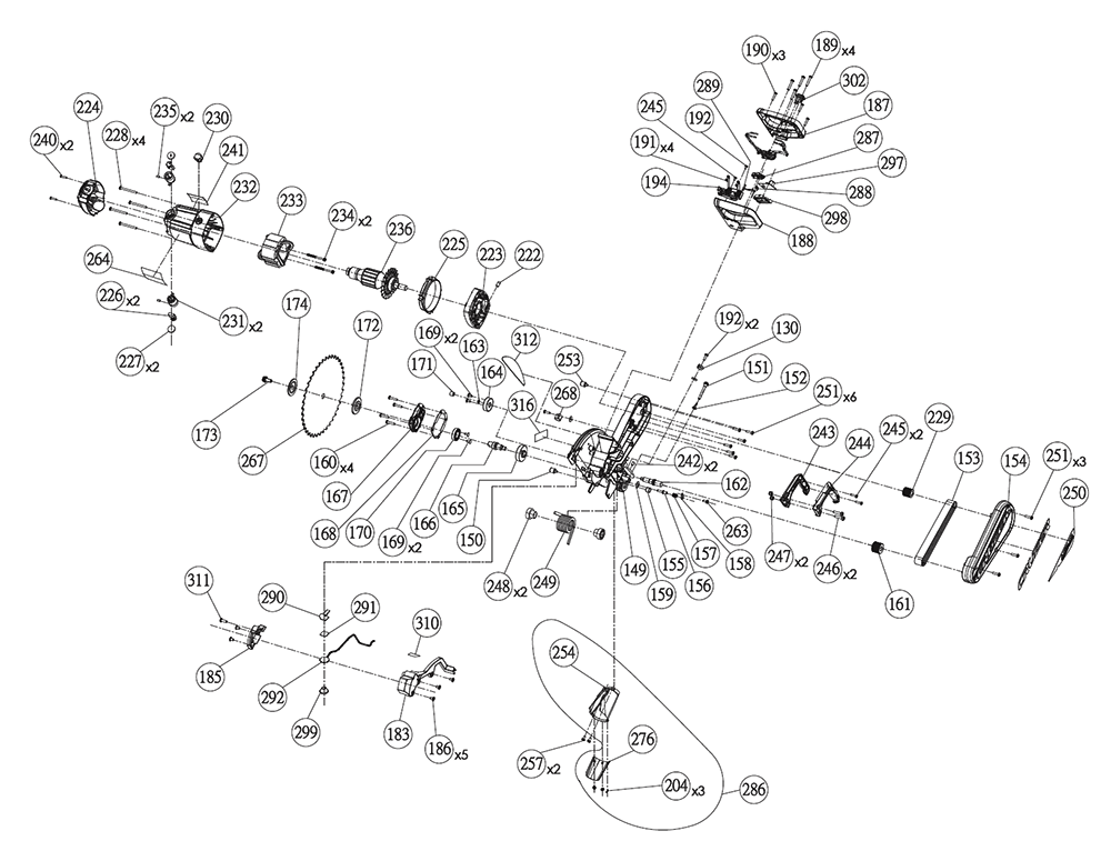 Fig-1 Diagram and Parts List for 26-2241  Delta Saw