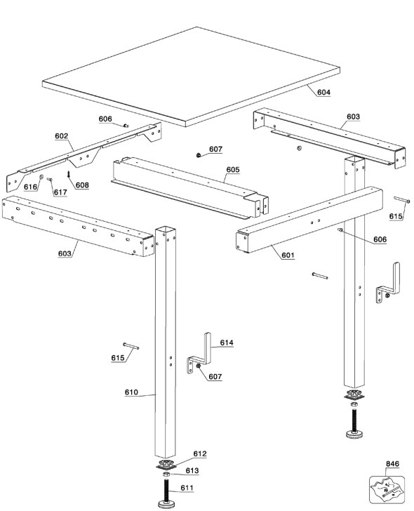 Delta 78-918b Type-1 Diagram and Parts List for 78-918B Type-1 Delta Saw