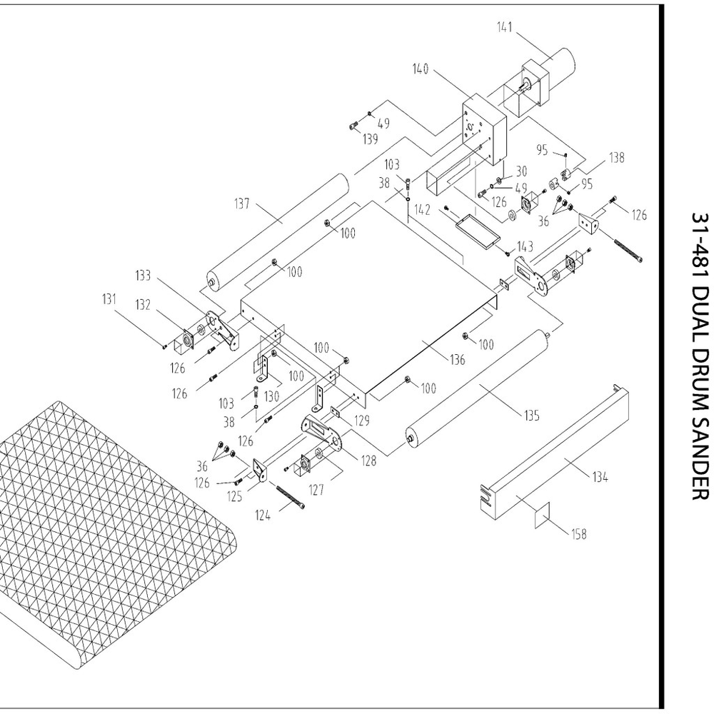 Diagram 2 Diagram and Parts List for 31-481  Delta Belt or Drum Sander