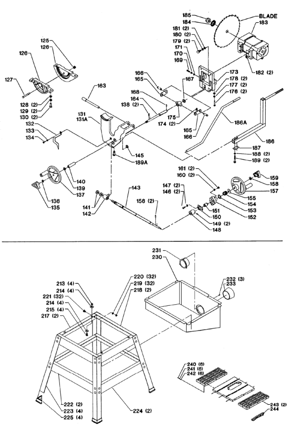 Delta 36-380 Diagram and Parts List for 36-380  Delta Saw