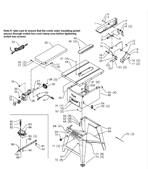 Delta 36-477 Diagram and Parts List for 36-477  Delta Saw