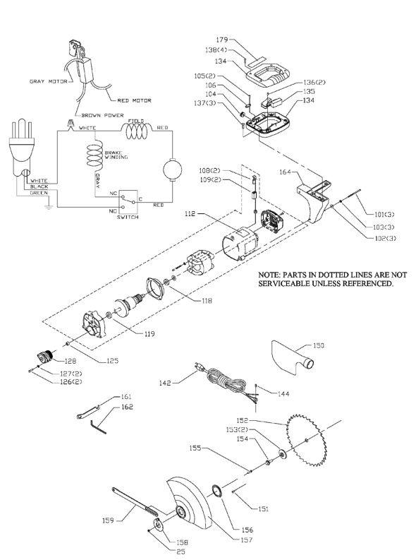Delta Ms265 Diagram and Parts List for MS265  Delta Saw